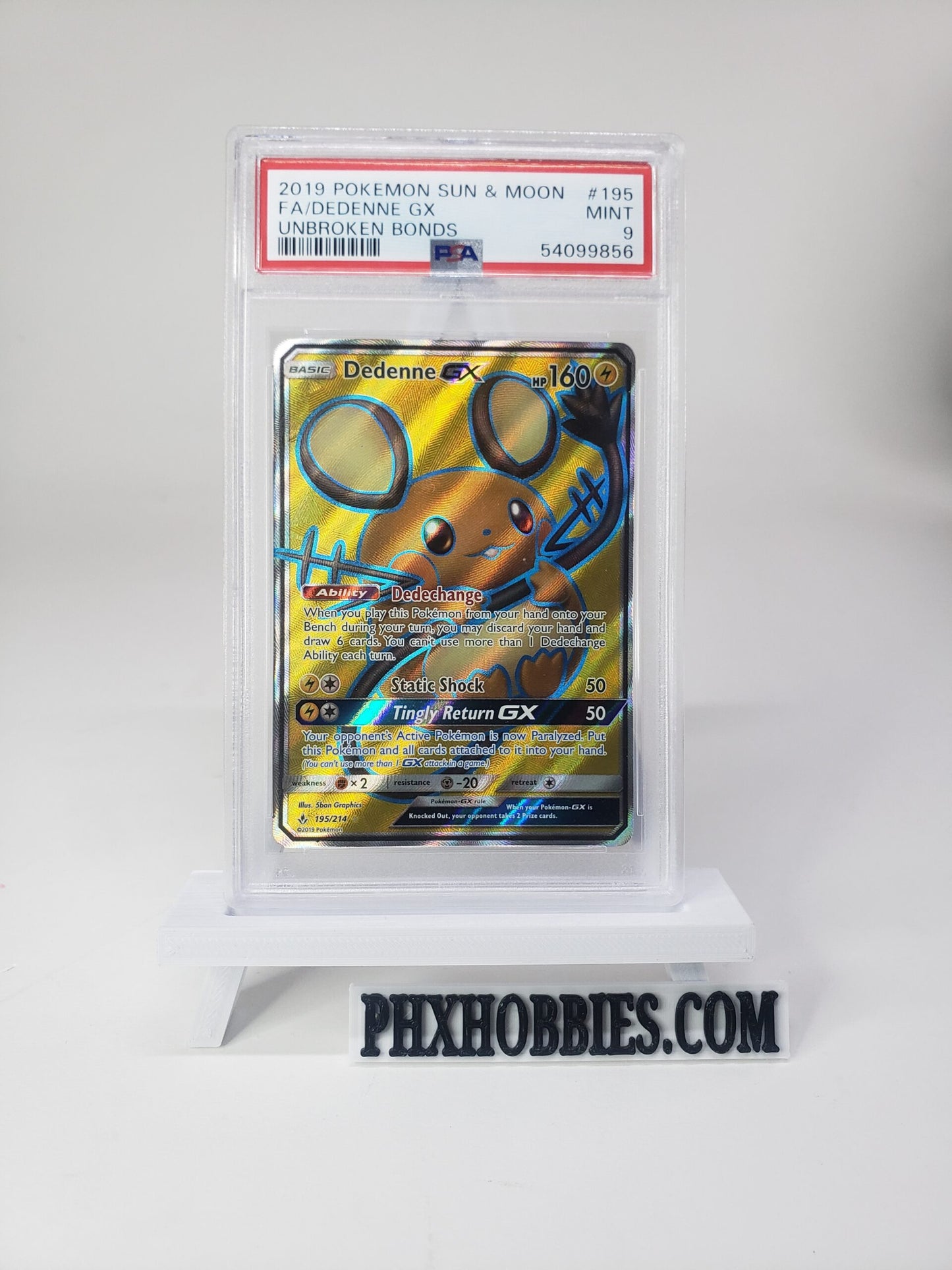 Dedenne GX (Full Art) – SM – Unbroken Bonds – PSA 9 Graded Card